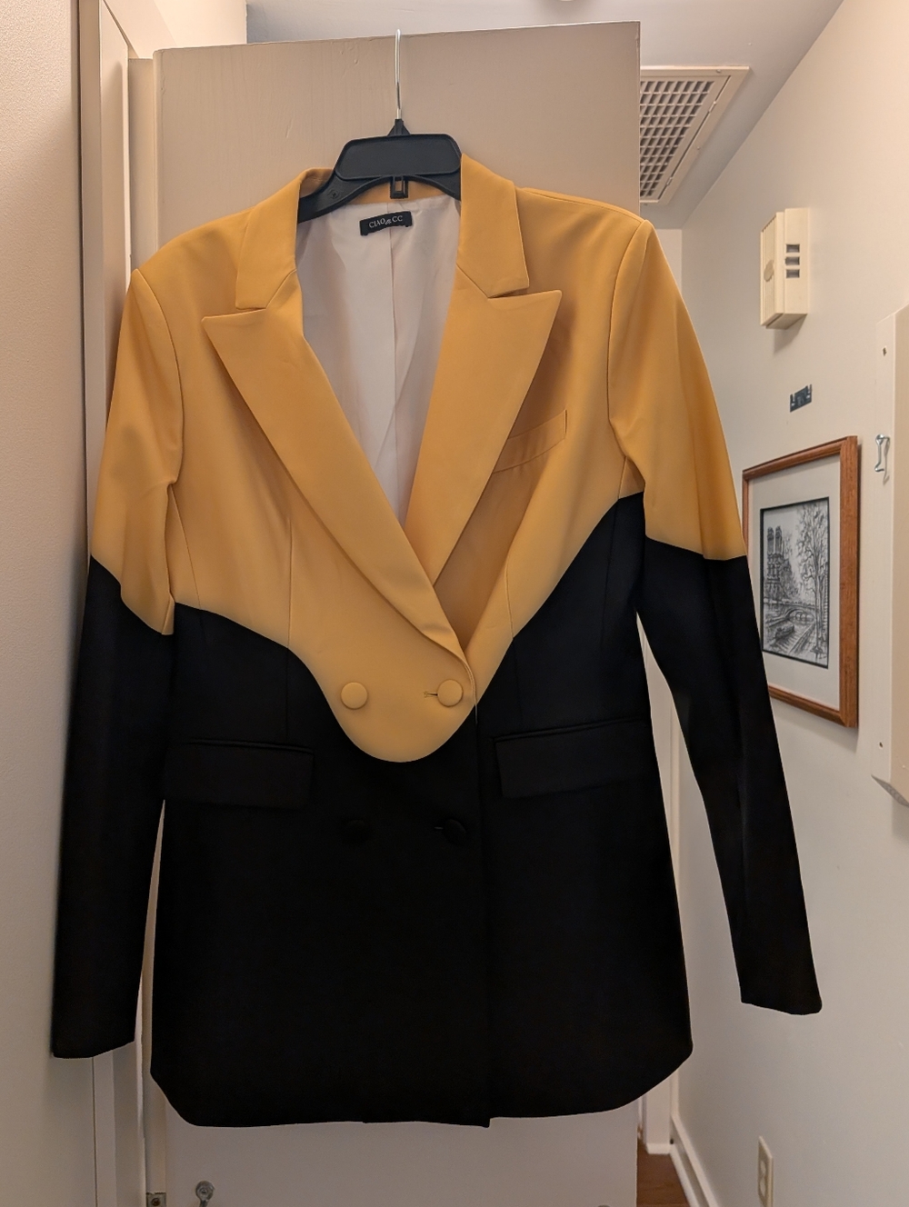 CIAO BY CC "Michelle" RARE COLOR Yellow & Black Colorblock Blazer XL